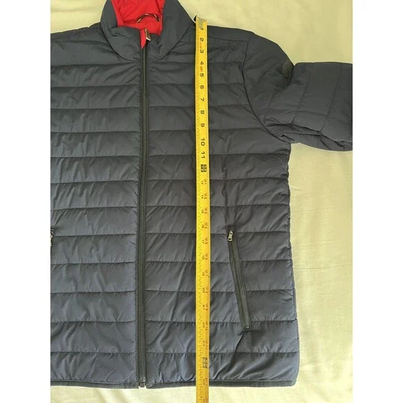 Brooks Brothers Reversible Jacket Mens Small Blue Red Quilted Puffer Full Zip - Picture 6 of 7